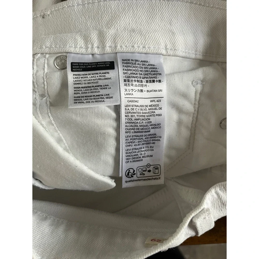 Levi's 311 Shaping Skinny Capri 29 White Mid Rise Stretch Denim Preppy Coastal